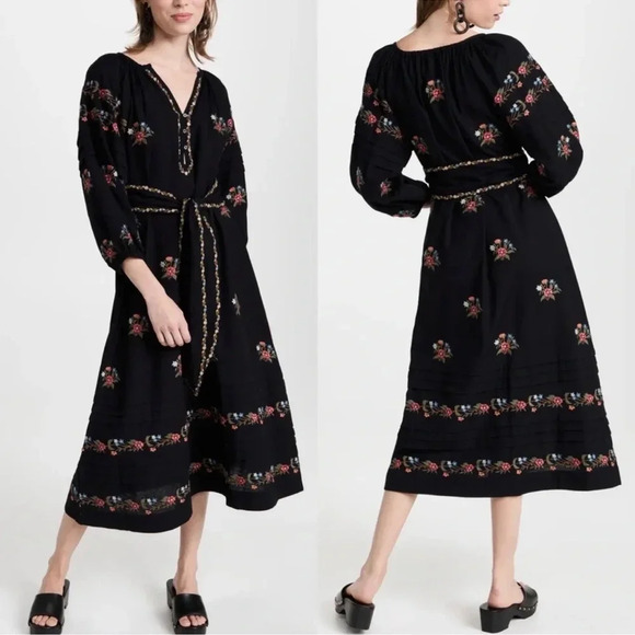 The Great The Prairieland Floral Embroidered
Long Sleeve Midi Dress - Picture 1 of 16